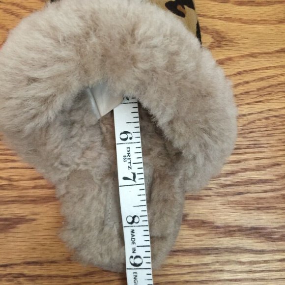 UGG SLIPPERS WOMENS 5 LEOPARD CALF HAIR LEATHER SCUFFETTE SLIP ON MULES HYGGE - Picture 3 of 16